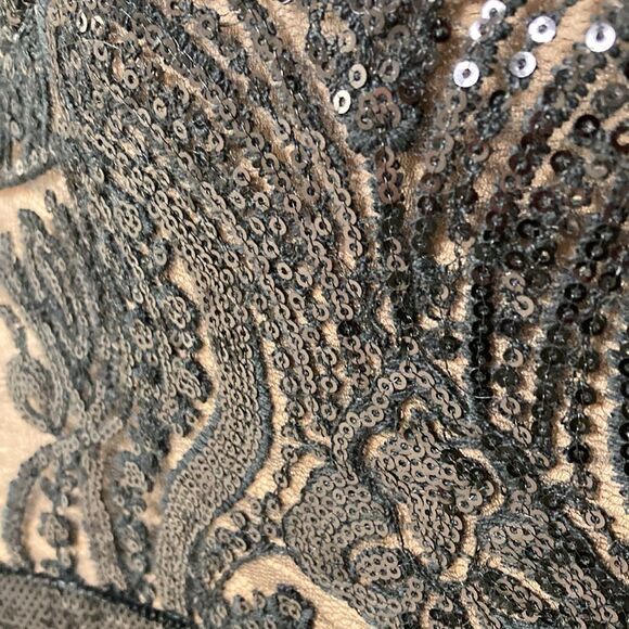 Dress the Population Black Sylvia Dress Sequinned Structured Bodice Cocktail XXL - Picture 9 of 15